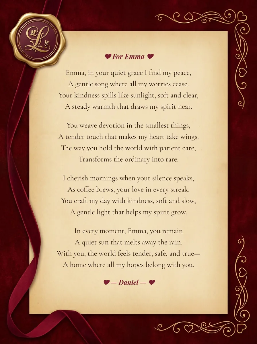 Sample personalized love poem image